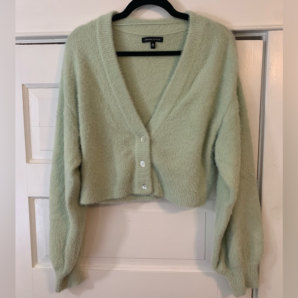 Crop cardigan with bell sleeves - like new!